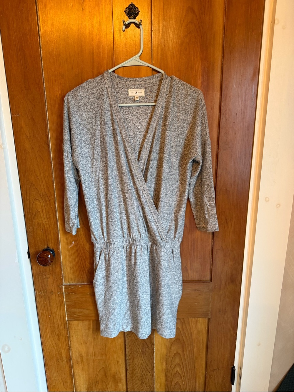 Lou & Grey Heather Gray Wrap-Front Mini Dress